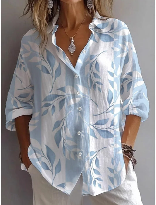 Camicia Lino Floreale Leggera e Traspirante